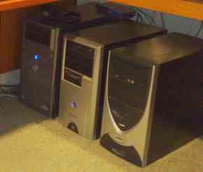 Old PCs under the desk